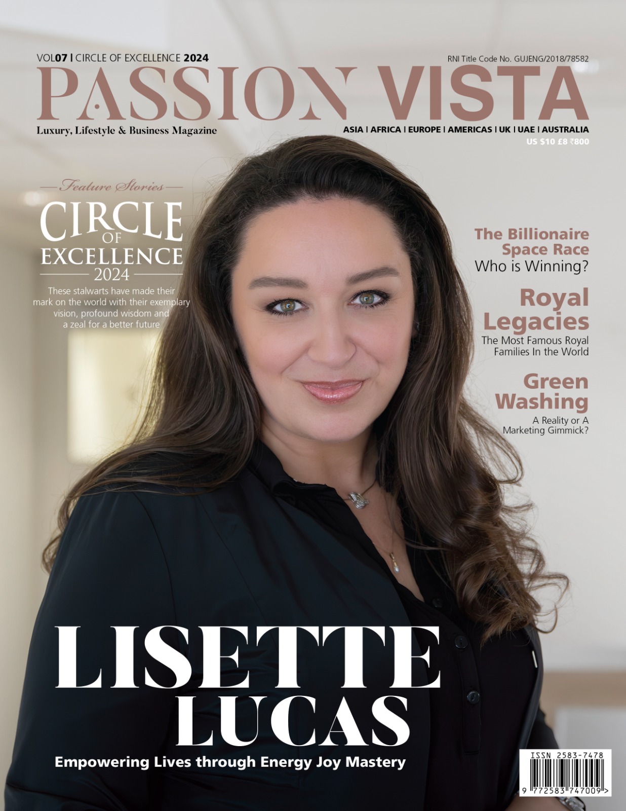 Lisette Lucas op de cover van Passion Vista